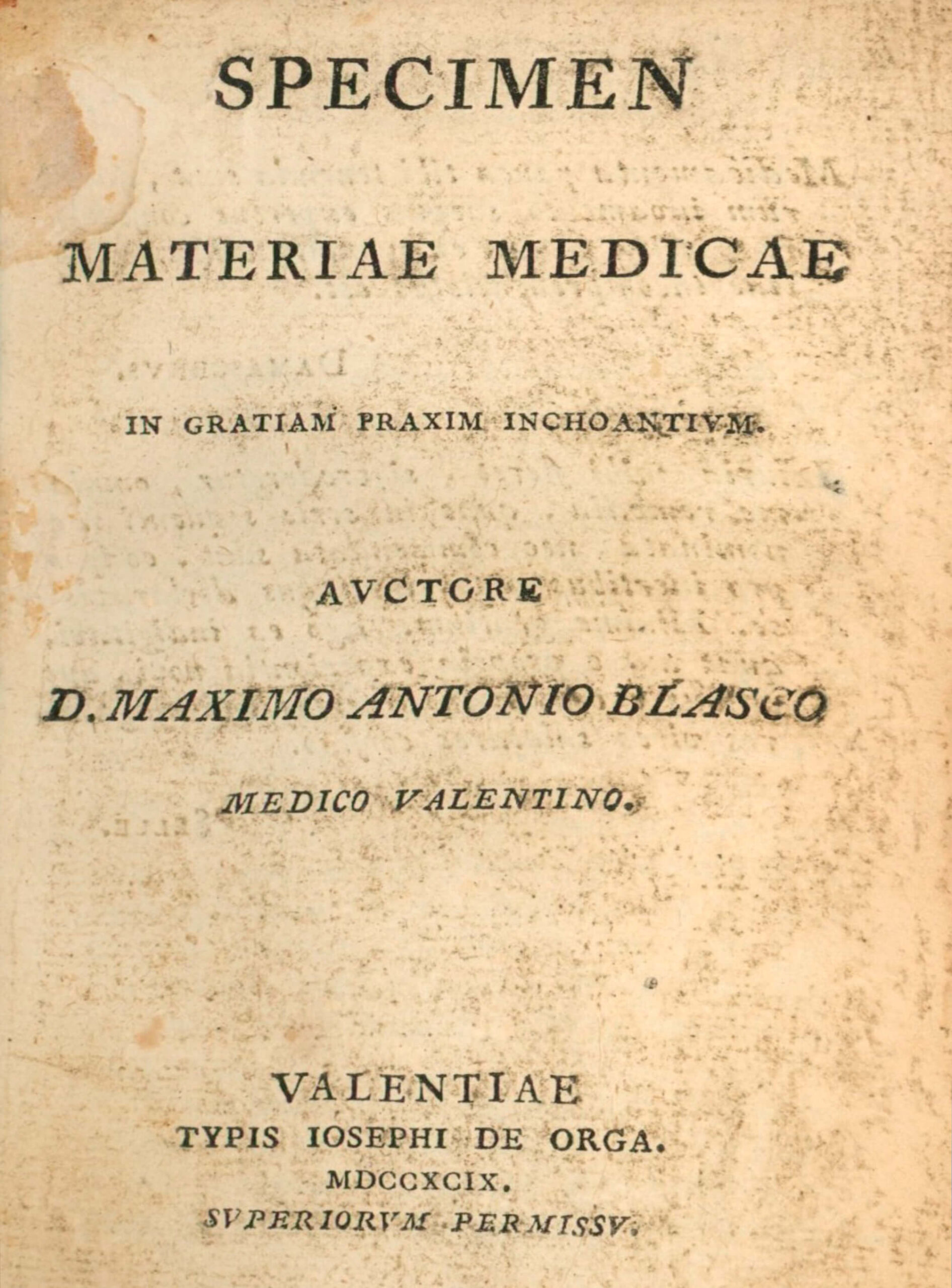 Specimen materiae medicae