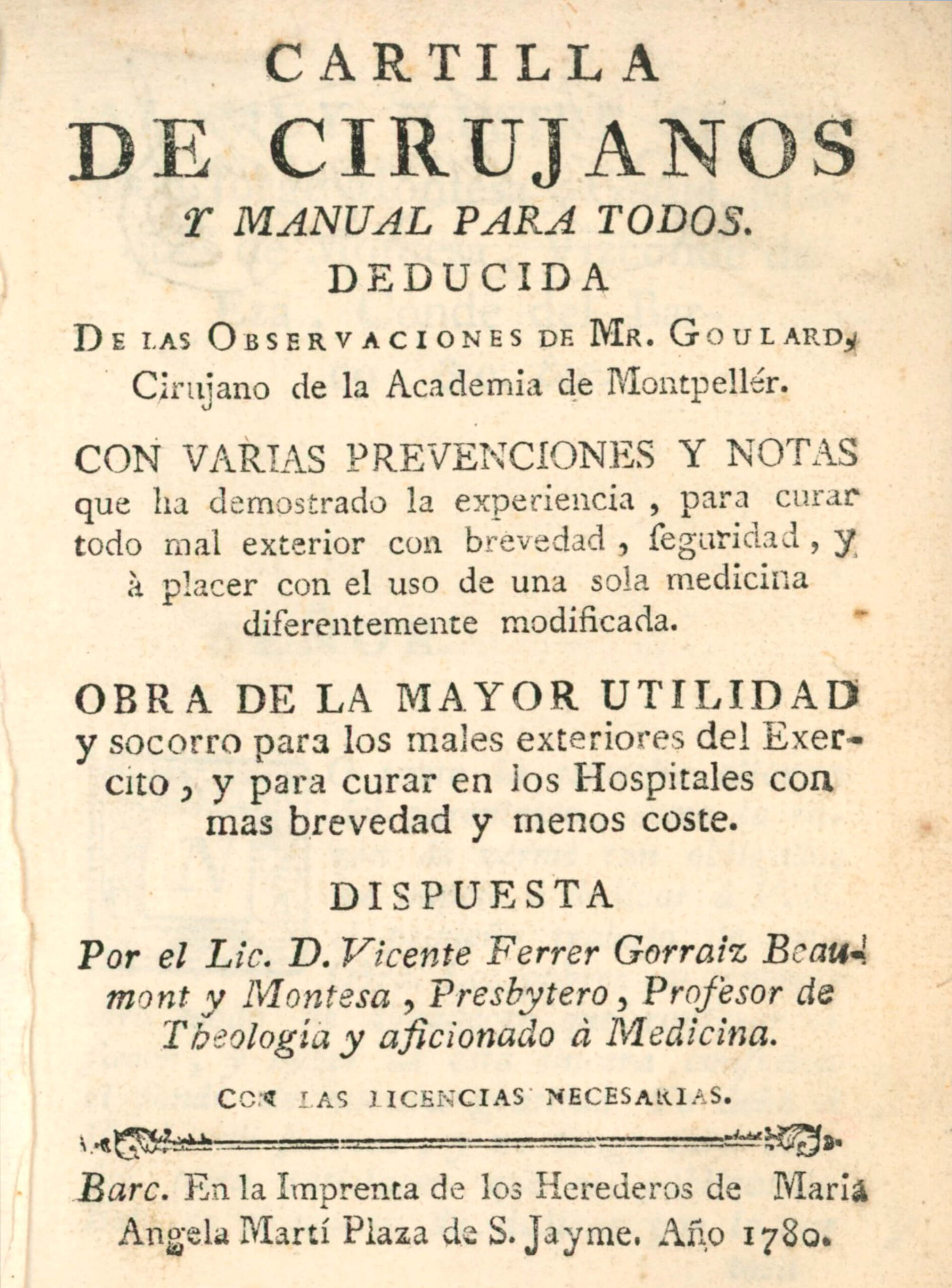 Cartilla de cirujanos