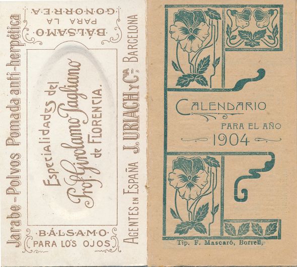 Adquisició Calendari Uriach de 1904
